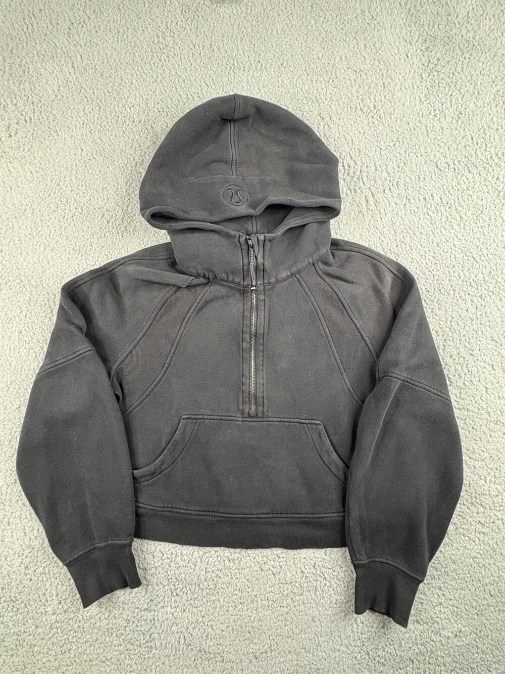 Lululemon Scuba Oversized Half-Zip Hoodie Women's Size XS/S Black Long Sleeves